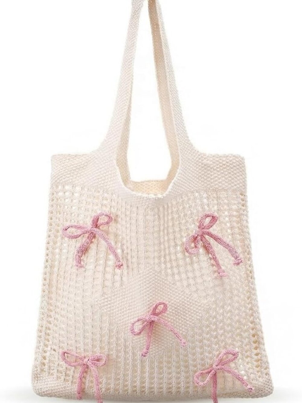 Boho Knit Mesh Beach Bag | Preppy Summer Purse
